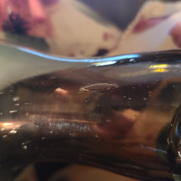 Murano Mouth Blown Glass Bull Cobalt Blue White Swirl Horned Figurine Large - Picture 7 of 7